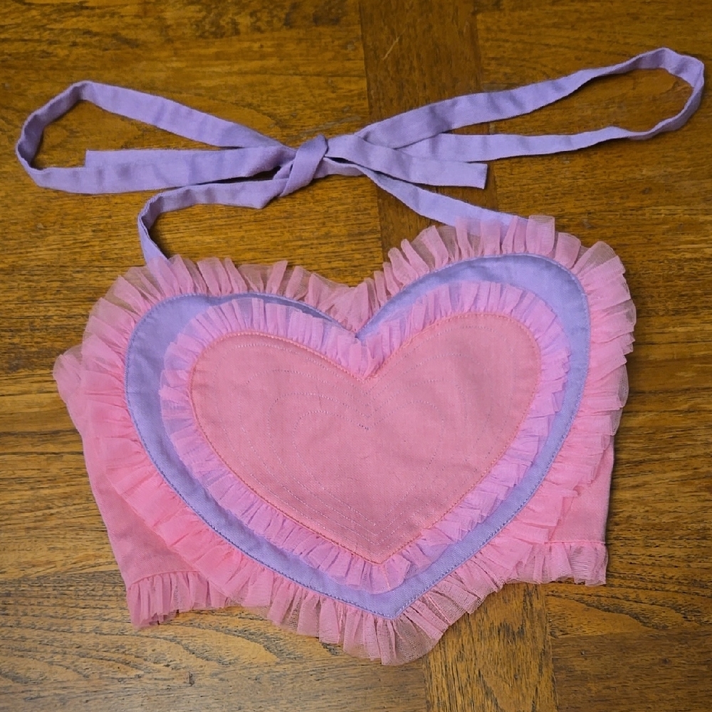 Pink and Purple Heart Halter Top